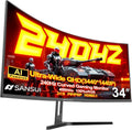 SANSUI 34 Inch 240Hz Ultrawide Curved Gaming Monitor UWQHD 3440×1440, 21:9 2K by SANSUI