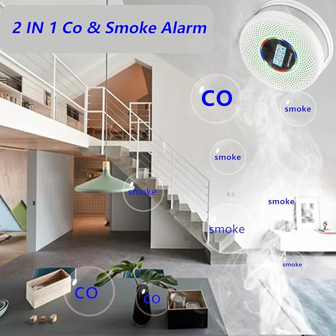Yfwsrecinoe 4 Pack Upgraded Combination Smoke and Carbon Monoxide Alarm Detector - Image 4
