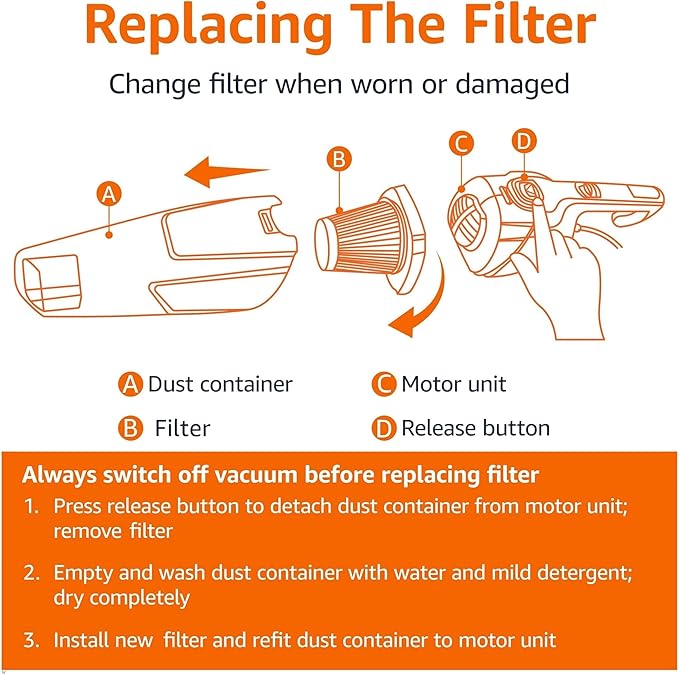 Amazon Basics Washable Replacement Filters 2-in-1 Corded Stick Vacuum Cleaner - Image 3