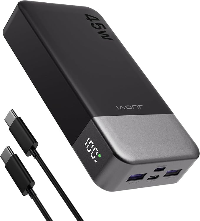 JUOVI J2621 Power Bank Portable Charger 20000mAh 45W, PD3.0 QC 4.0 Fast by JUOVI