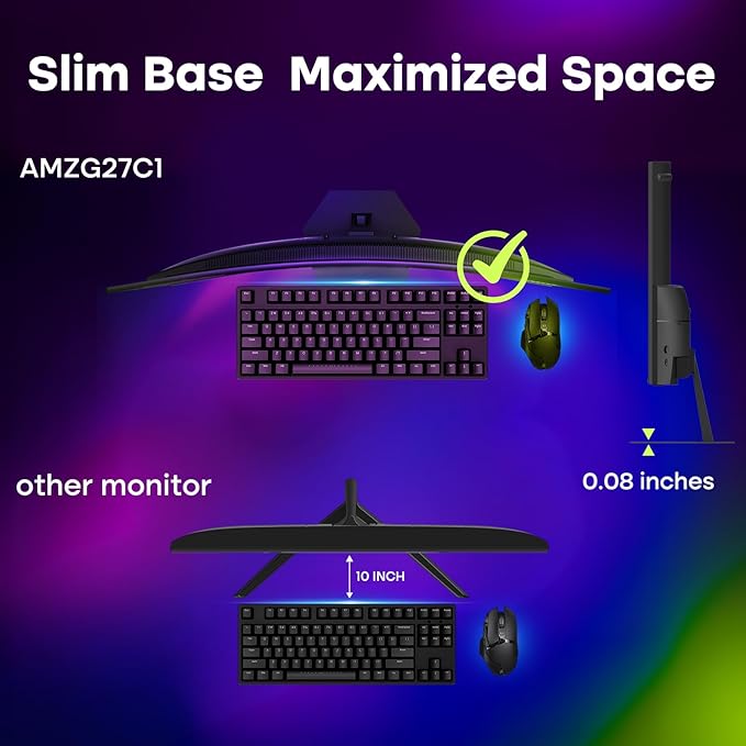 Amzfast 27 inch 200Hz Curved Gaming Monitor, FHD 1080P Computer Monitor - Image 8