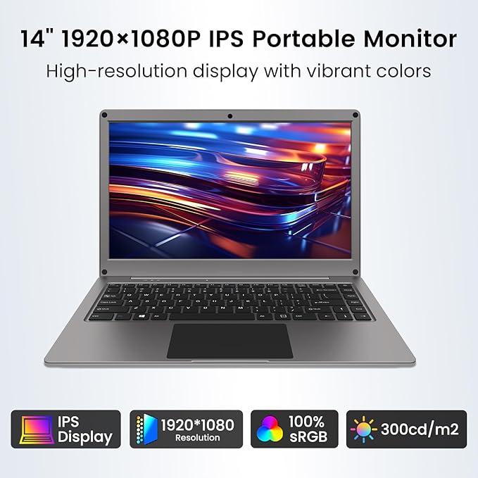 ELECROW Portable Monitor with Keyboard, 14 Inch Lapdock Display with Built-in - Image 4
