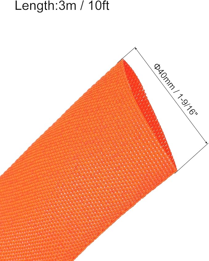 MECCANIXITY Braided Cable Sleeves Heat Shrinkable Fabric Sleeving, 1 9/16" 10ft - Image 2