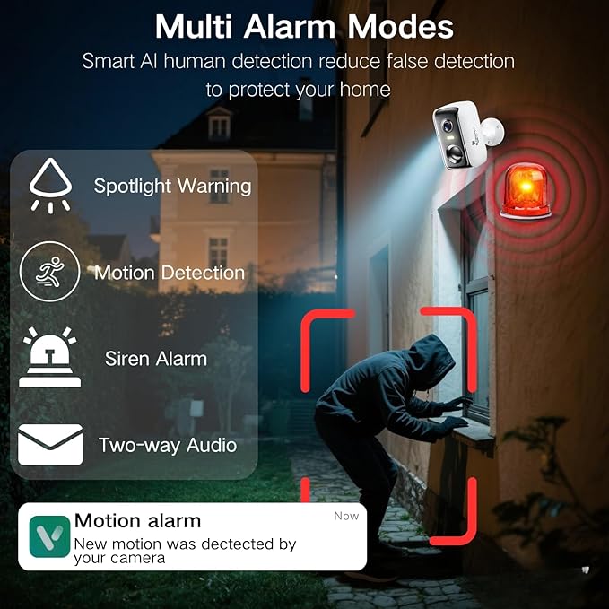 Solar Security Cameras Wireless Outdoor, 2K Outside Security Wireless WiFi - Image 5