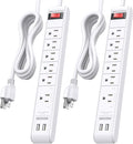 Cable Matters 2-Pack 6-Outlet Surge Protector Power Strip - 8ft by CableMatters