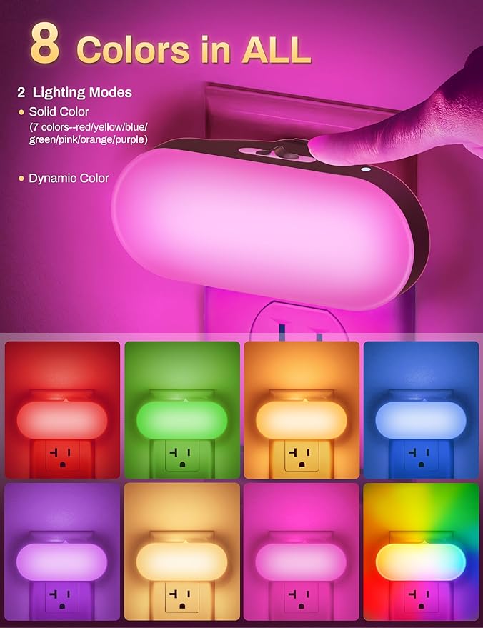 DORESshop RGB 120V Night Lights Plug into Wall, 0.7W LED Night Light - Image 3