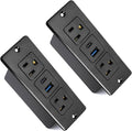 2 Pack 20W Recessed Power Strips USB, 2 AC + 1 USB-C + 1 USB-A, 6ft Cord by Havorbit
