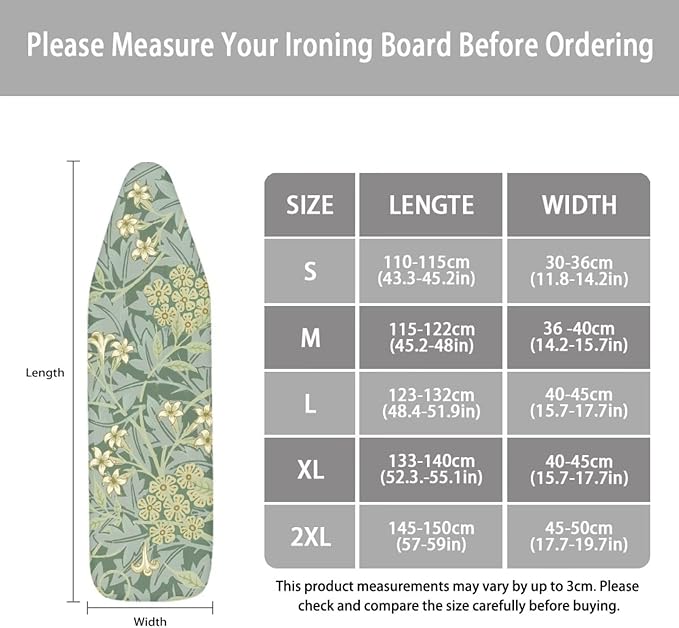 ZCFYGDX 18x58 in Ironing Board Covers Easy to Install Resistant, Elastic Edge 3 - Image 6