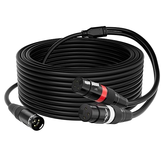Mygatti XLR Splitter Y-XLR Cable 3 FT, Bi-Directional Balanced Microphone by Mygatti
