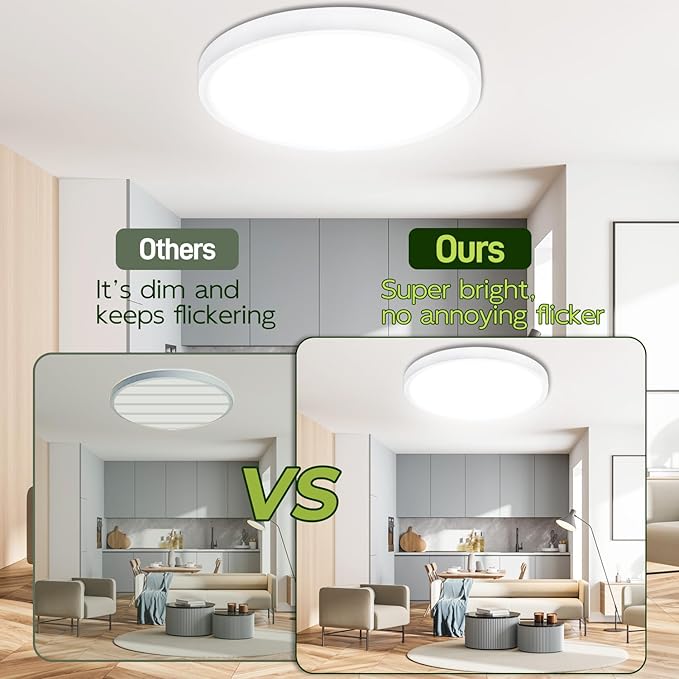 hykolity 9 Inch Selectable CCT LED Round Flat Panel Light, 18W 1800LM - Image 4