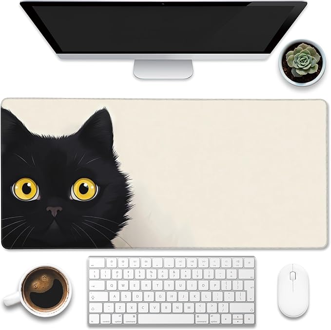 Eflxamz Desk Pad, Cute Cat Large Gaming Mouse Pad by Eflxamz