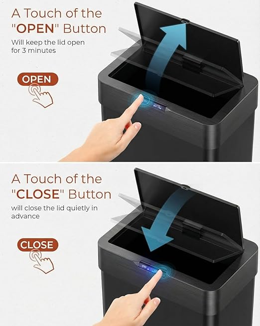TLSUNNY 18.5 Gallon Motion Sensor Trash Can, Touchless Automatic Garbage Can - Image 5