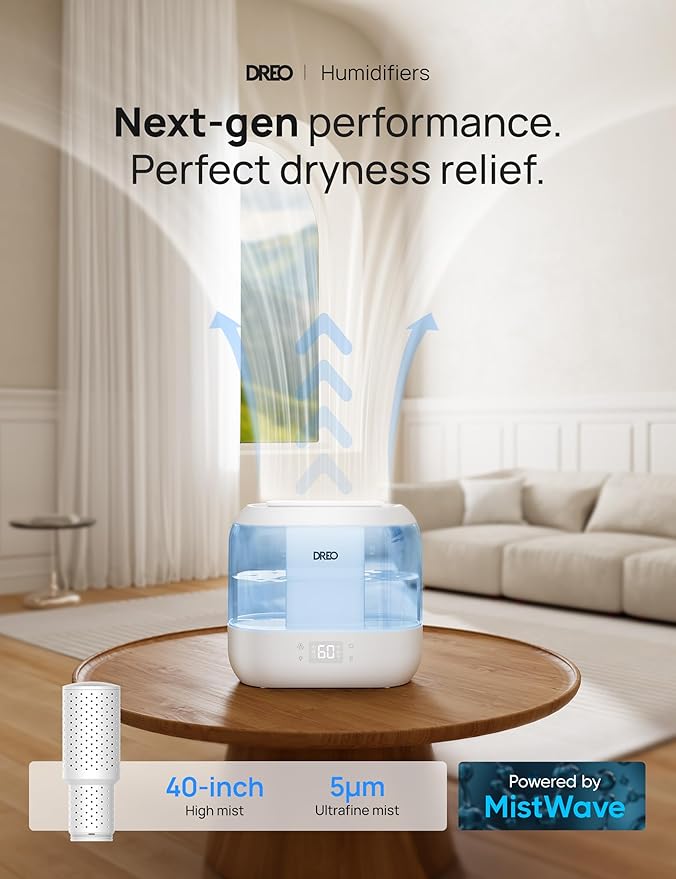 DREO Smart Humidifiers for Bedroom, Top Fill 4L Supersized Humidifier Large Room - Image 4