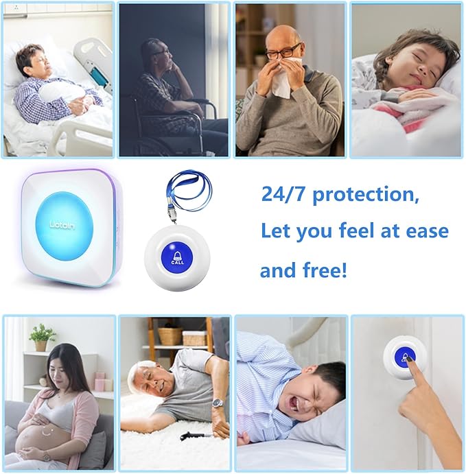 LIOTOIN Caregiver Pager Wireless Call Button Call Bell Alert Button Nurse Alert - Image 4
