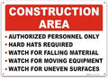 Brimar 14"x10" Construction Area Rules Sign by BrimarIndustries