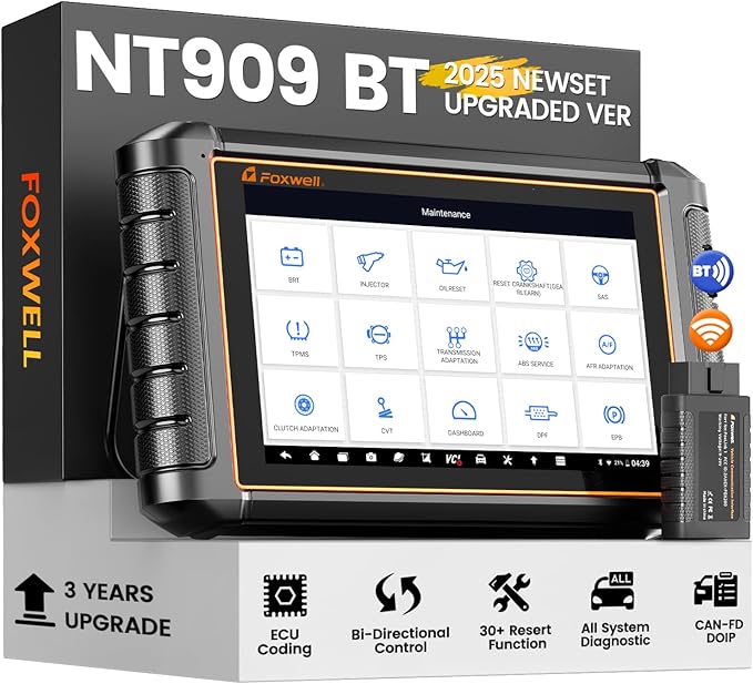 2026 Foxwell NT909 OBD2 Scanner Diagnostic Tool, All System Bidirectional by FOXWELL