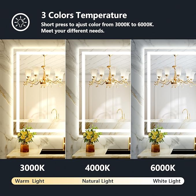 YEELAIT 55x40 Inch LED Bathroom Mirror - Image 4