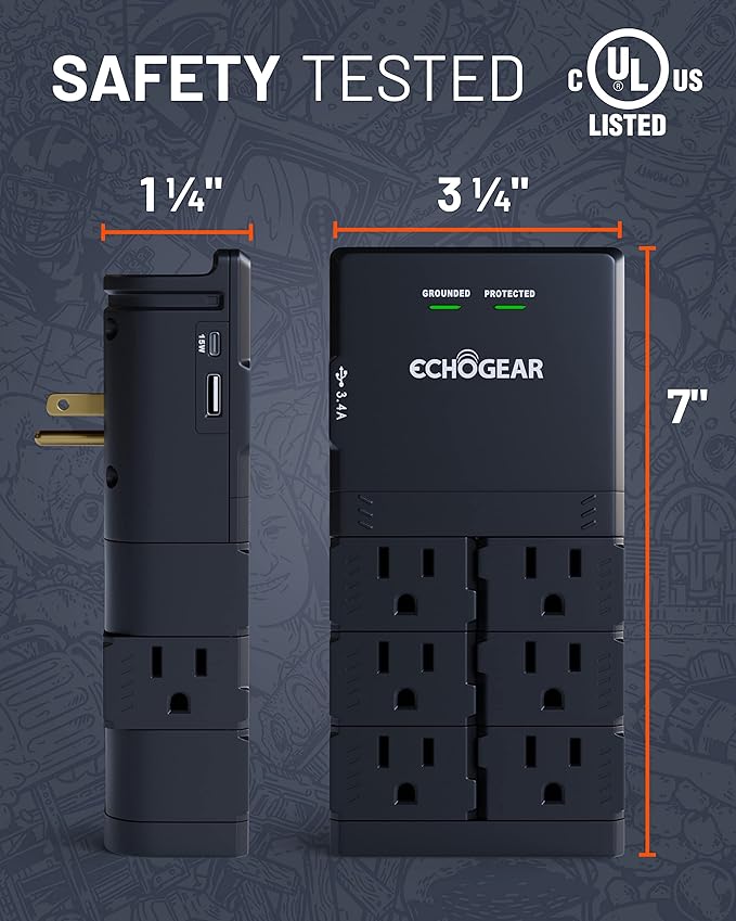 ECHOGEAR Wall Outlet with Surge Protection - Image 7