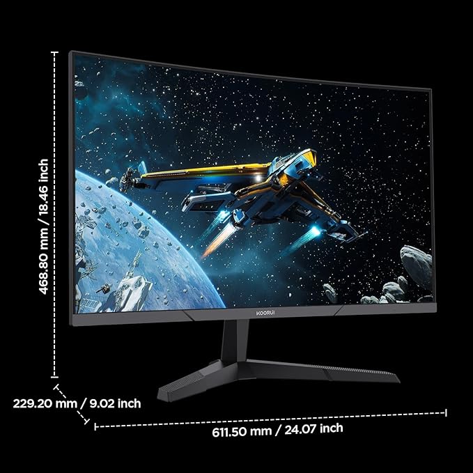 KOORUI 27 Inch Curved Gaming Monitor QHD 180Hz, 1ms 1500R Display, Adaptive Sync - Image 10