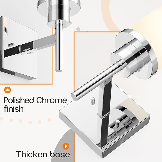 AONEON Vanity Lights Polished Chrome Bathroom Light Fixtures - Image 7