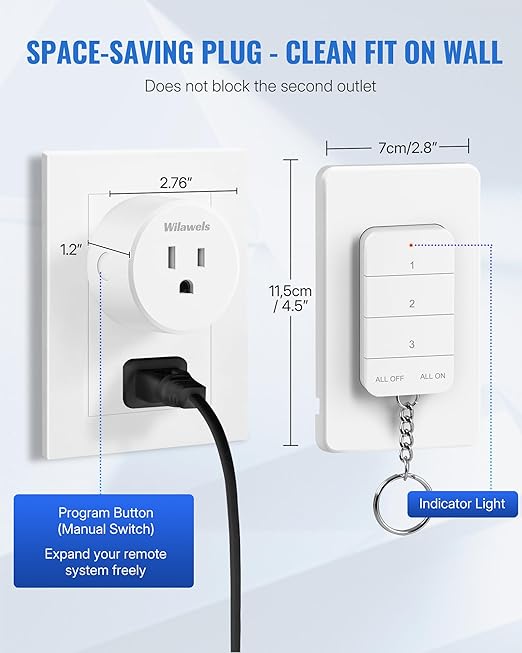 Remote Control Outlet, WILAWELS Wireless Light Switch - Image 5
