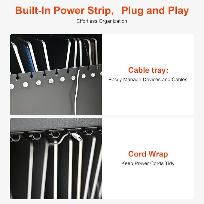 Aokleo Laptop Charging Cart, 32 Devices Tablet Storage Carts - Image 6