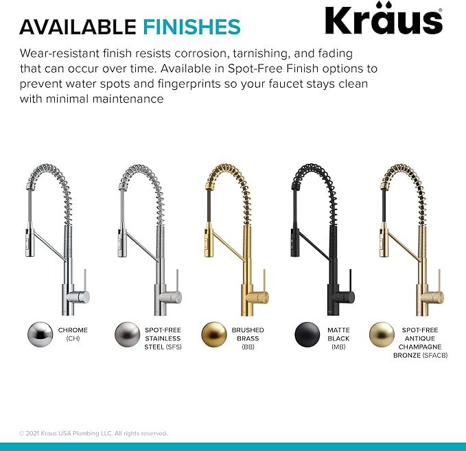 KRAUS Oletto Commercial Style Single Handle Pull Down Kitchen Faucet - Image 14