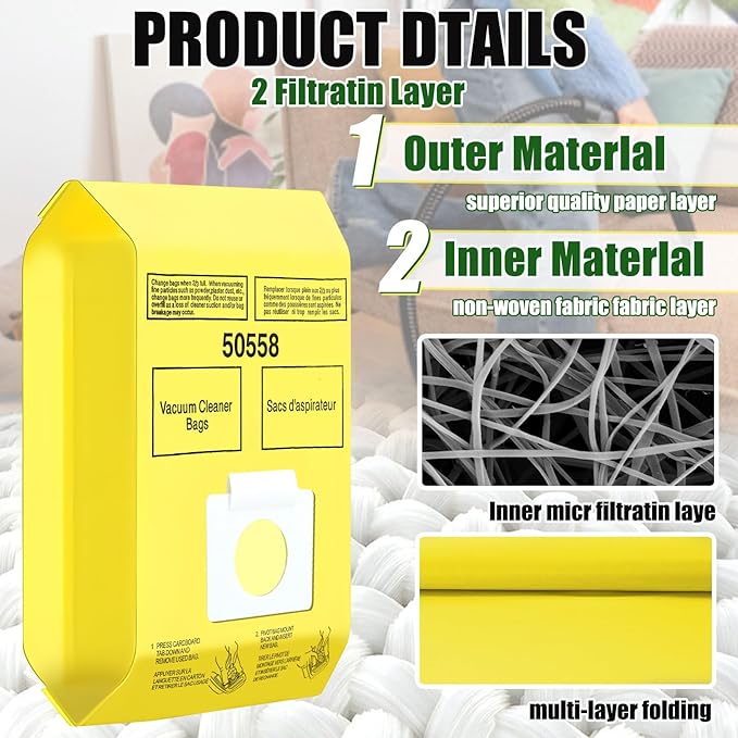 DTESL 30 Pack Vacuum Cleaner Bags Fit - Image 4