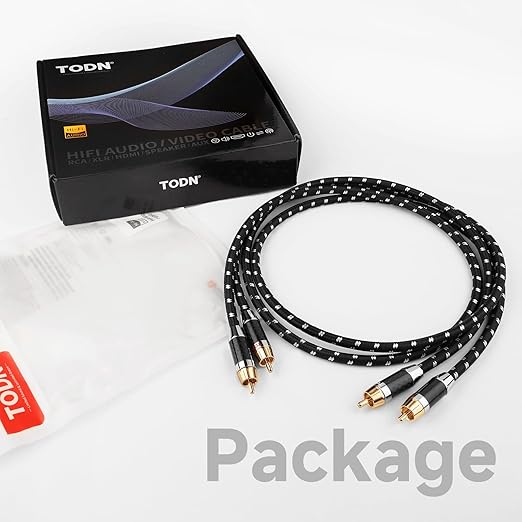 TODN RCA Cables Audiophile Male to Male Stereo Shielded HiFi OFC RCA Cable - Image 9