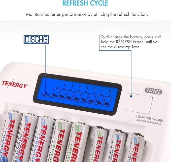 Tenergy AA/AAA Rechargeable Battery and Charger Combo TN162 - Image 9