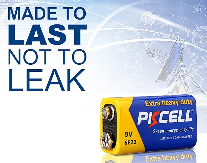 PKCELL 9V Batteries, 10 Pack 9 Volt Batteries Carbon Zinc, 9V Battery - Image 8