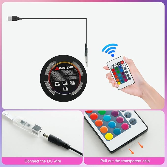 Timelux TV LED Backlights, 10ft LED Strip Lights Behind TV USB Operated Color - Image 7
