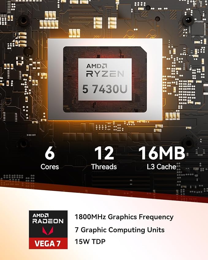 GEEKOM A5 2026 Mini PC with AMD Ryzen 5 7430U, 3-Year Coverage, 16GB RAM&1TB - Image 3