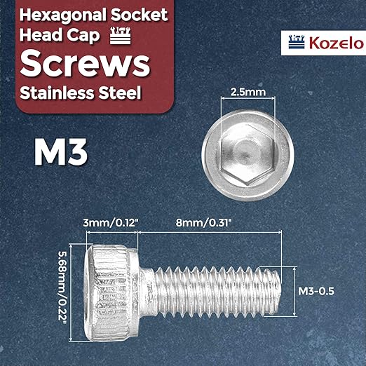 Kozelo 50pcs Socket Head Cap Screws - Image 2