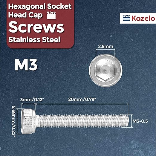 Kozelo 100pcs Socket Head Cap Screws - Image 2