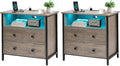 Tykacna 27 Inch Wide Night Stand, Lrage Wood Night Stand Set 2 by Tykacna