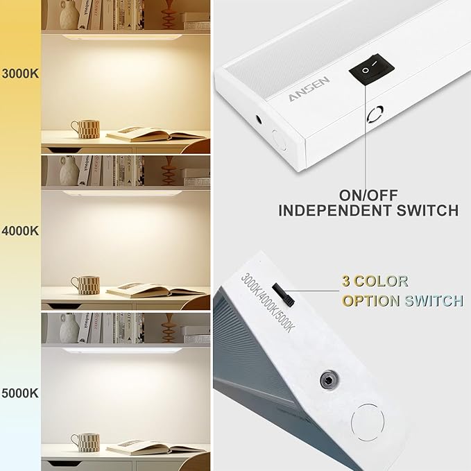 Ansen 2Packs of Under Cabinet Lighting Hardwired, 36in 22W 1426LM Dimmable Led - Image 2