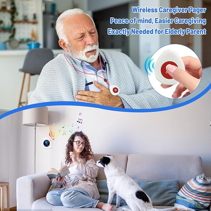 Nestling® Wireless Caregiver Pager SOS Call Button Nurse Alert System Call Bell - Image 2