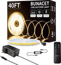 BUNACET COB LED Strip Light 40ft/12m Warm White 3000K High Lumen CRI 90+ by BUNACET