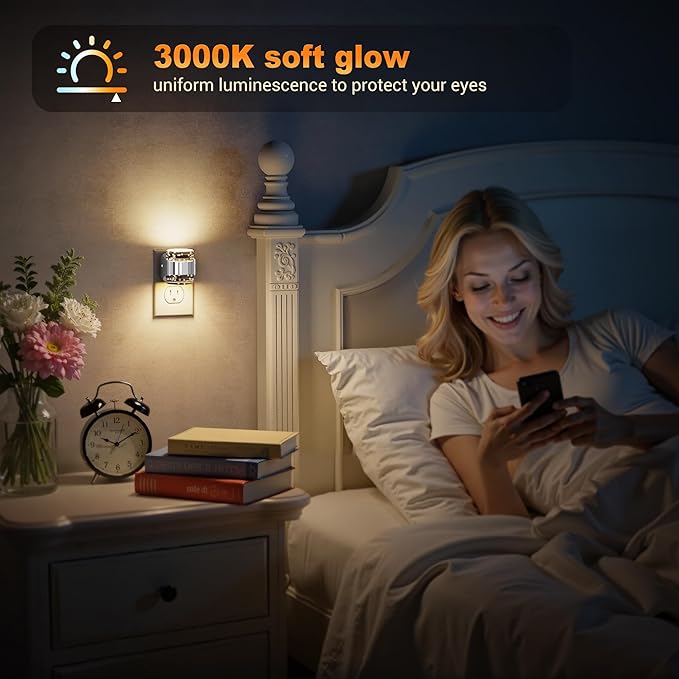 JandCase LED Night Light, Bubble Night Lights Plug into Wall, Night - Image 4