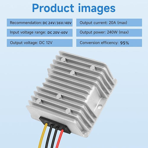 Acridine 20A 240W DC 24V 48V 36V to 12V Step Down Converter Golf Cart Voltage - Image 2