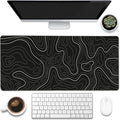 Eflxamz Desk Mat, Topographic Contour Large Gaming Mouse Pad by Eflxamz