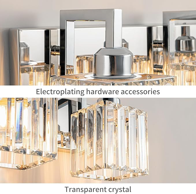 FDPBY Modern Bathroom Vanity Light 5-Lights Chrome Crystal Wall Lamp Bathroom - Image 5