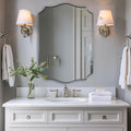 ANDY STAR Chrome Mirror 24x36, Polished Silver Bathroom Mirror, Modern Wavy by ANDYSTAR