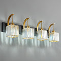 FDPBY Crystal Vanity Lights 4-Light Black Gold Bathroom Vanity Lights Modern by FDPBY