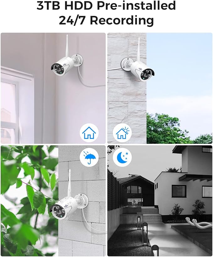 Hiseeu Wireless Pro WiFi Security Camera System, 16CH 4K NVR Kit, Plug-in - Image 8
