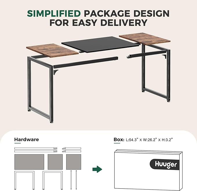 Huuger Computer Desk, 70 Inch Office Desk, Gaming Desk - Image 8