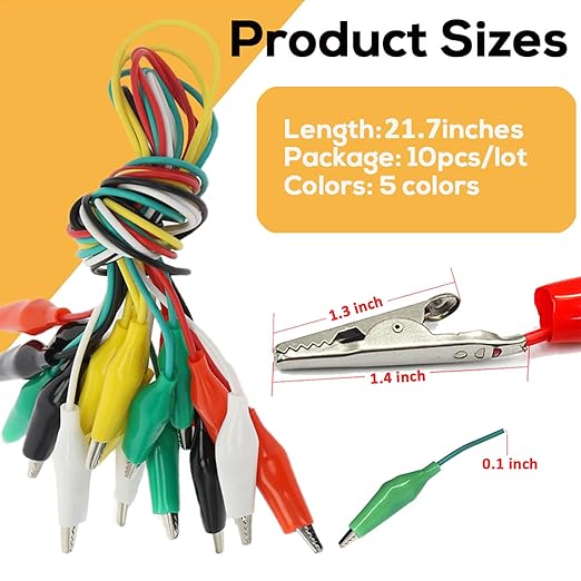 Alligator Clips Electrical, 5 Colors Jumper Wires Kit - Image 2