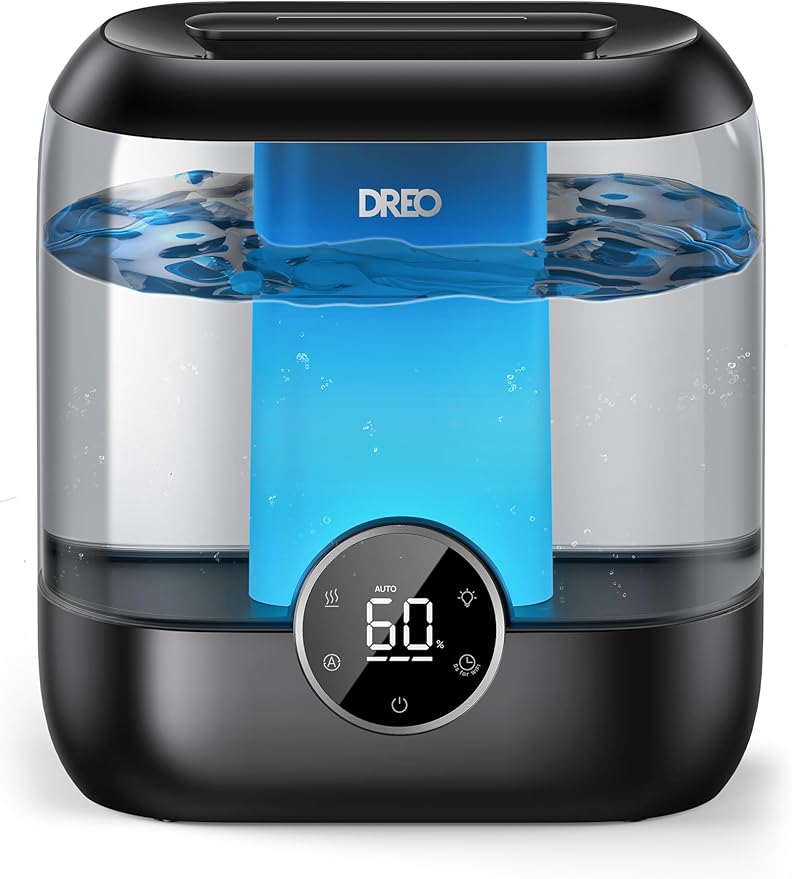 DREO 6L Top Fill Humidifiers for Bedroom, 60H Runtime 28 dB Quiet Supersized by DREO