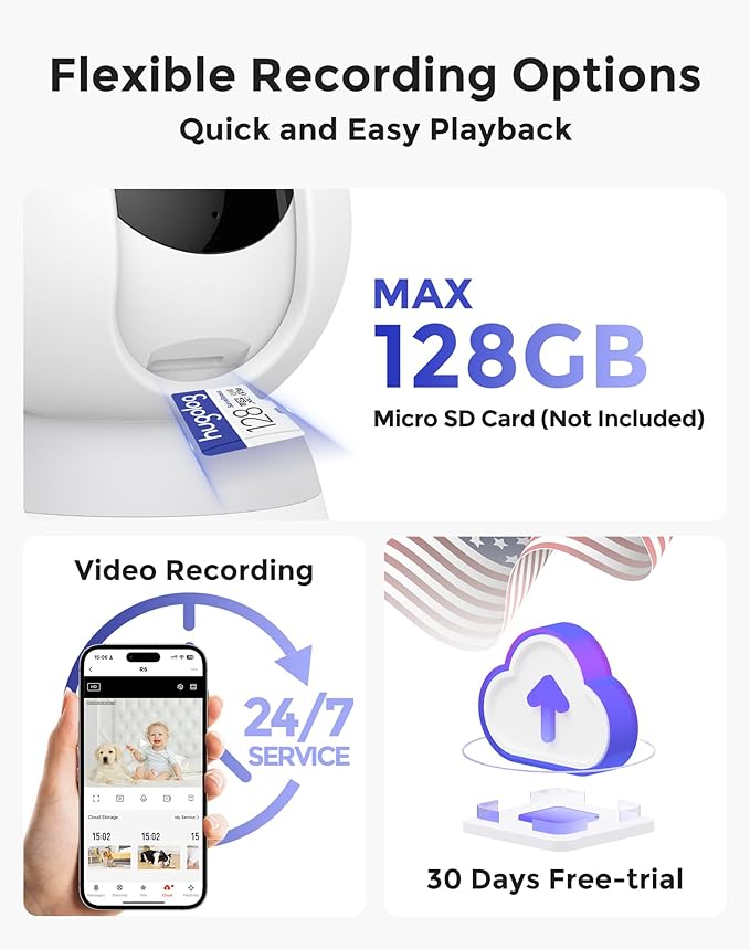 Hugolog 3K 5MP Indoor Pan/Tilt Security Camera - Image 6